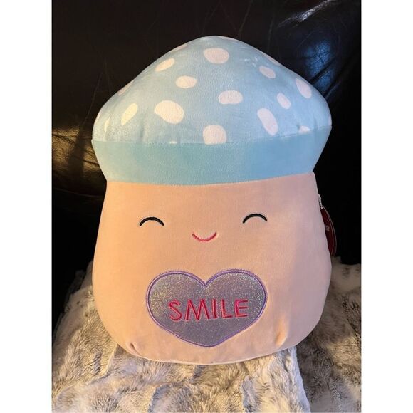1 Left! Squishmallows Chappy the Mushroom 14” Vday Edition Plushie - Picture 1 of 7